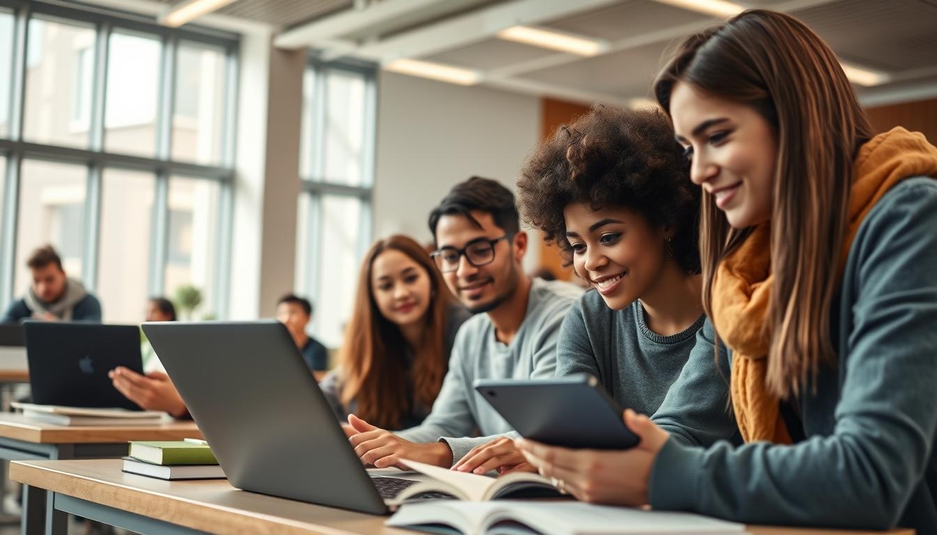 Student using online courses for flexible education